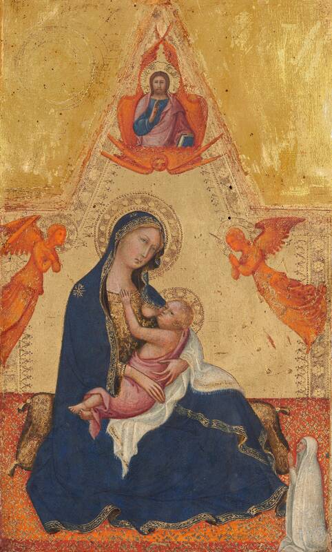Madonna of Humility, The Blessing Christ, Two Angels, and a Donor [obverse] by Andrea di Bartolo, c. 1380/1390