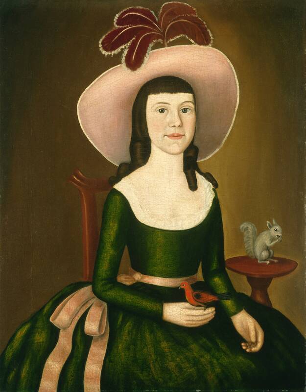 Miss Denison of Stonington, Connecticut (possibly Matilda Denison) by The Denison Limner, c. 1790