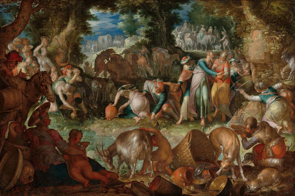 Moses Striking the Rock by Joachim Anthonisz Wtewael, 1624