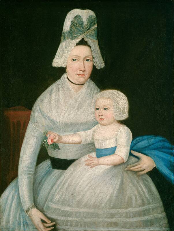 Mother and Child in White by American 18th Century, c. 1790