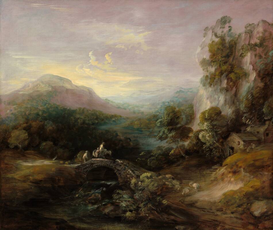 Mountain Landscape with Bridge by Thomas Gainsborough, c. 1783/1784