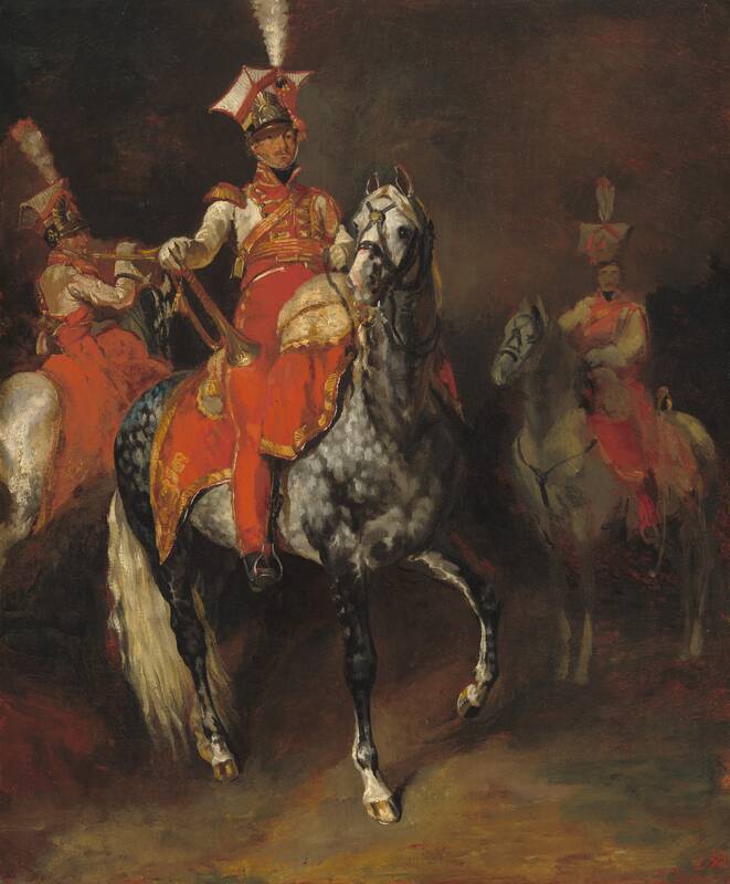 Mounted Trumpeters of Napoleon's Imperial Guard by Théodore Gericault, 1813/1814