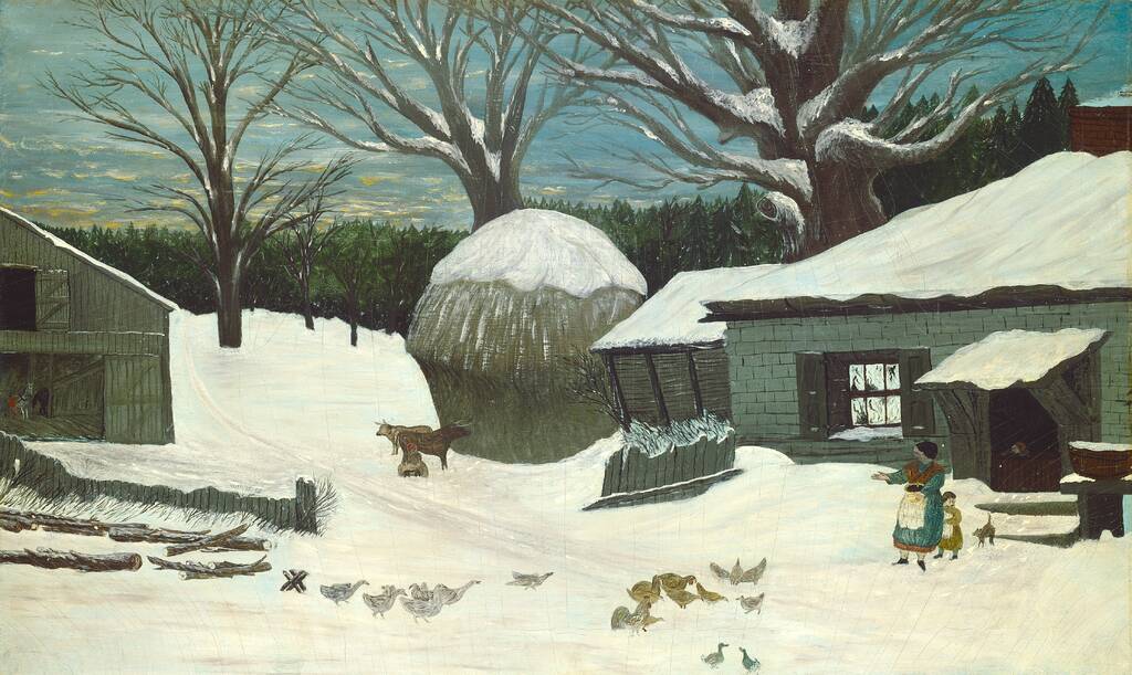 New England Farm in Winter by American 19th Century, 1850 or after
