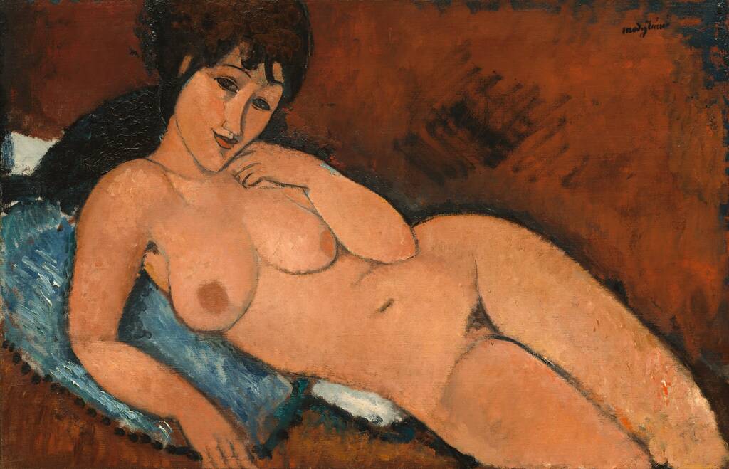 Nude on a Blue Cushion by Amedeo Modigliani, 1917
