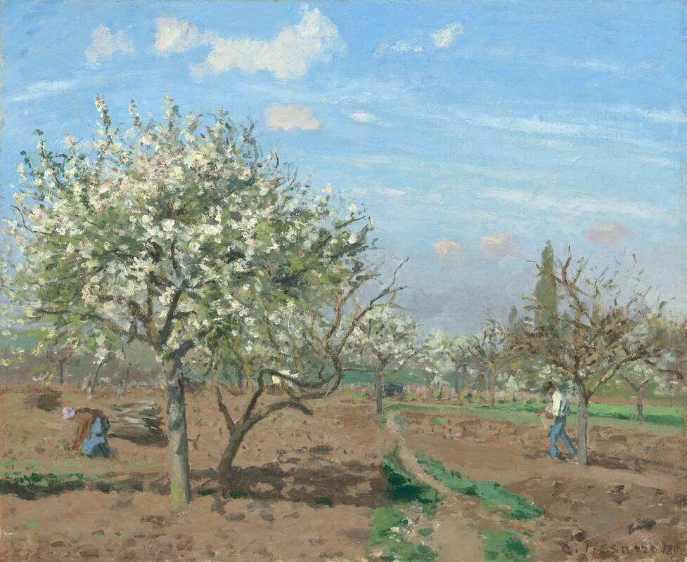 Orchard in Bloom, Louveciennes by Camille Pissarro, 1872