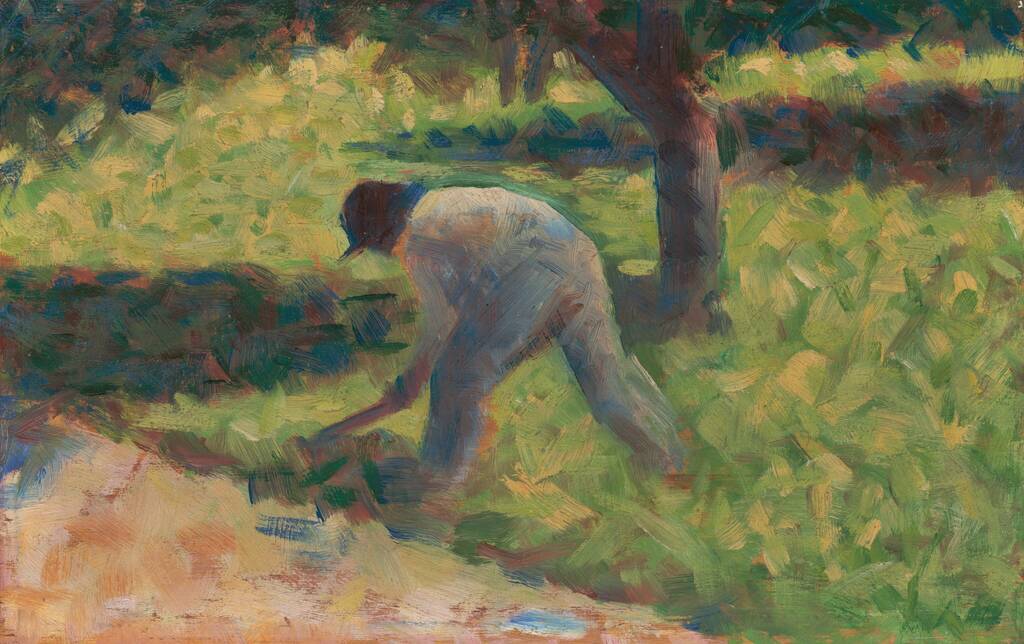 Peasant with a Hoe by Georges Seurat, c. 1882