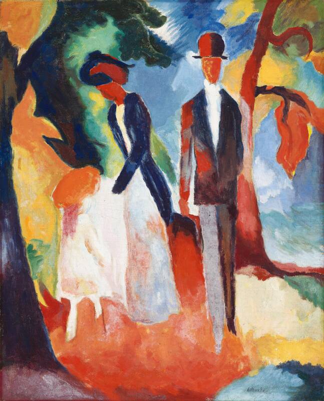 People by the Blue Lake by August Macke, 1913