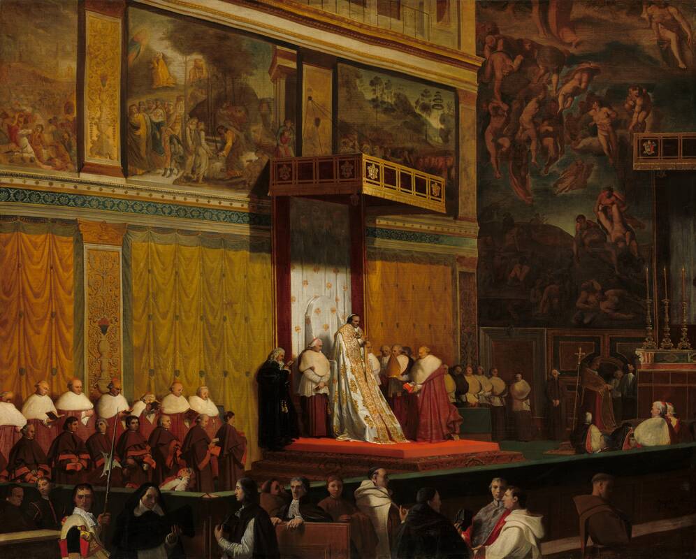 Pope Pius VII in the Sistine Chapel by Jean-Auguste-Dominique Ingres, 1814