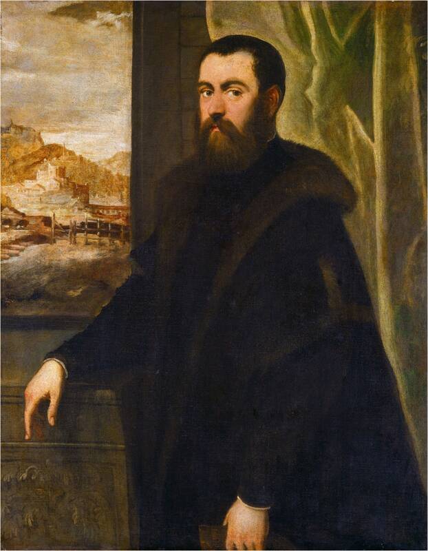 Portrait of a Man with a Landscape View by Jacopo Tintoretto, 1552/1556