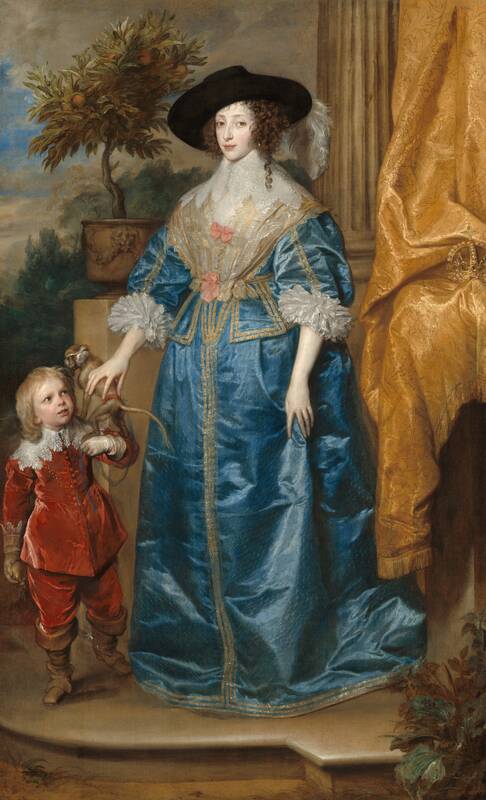 Queen Henrietta Maria with Sir Jeffrey Hudson by Sir Anthony van Dyck, 1633