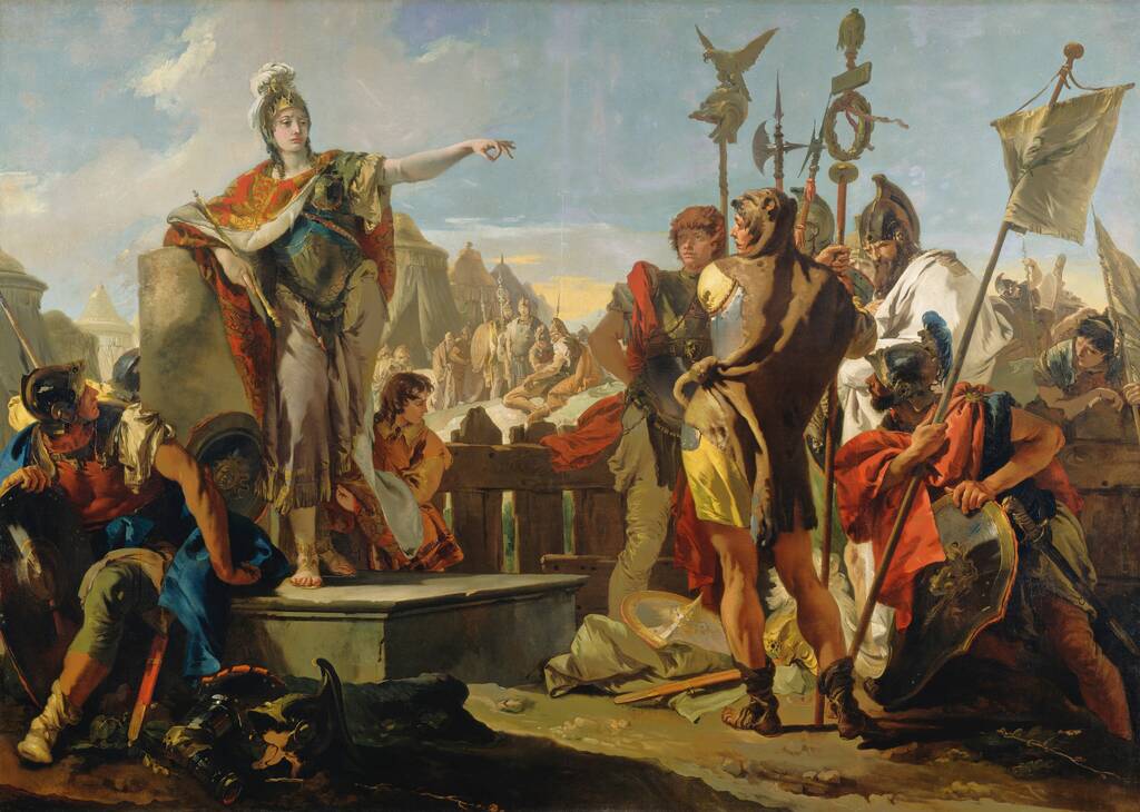 Queen Zenobia Addressing Her Soldiers by Giovanni Battista Tiepolo, 1725/1730