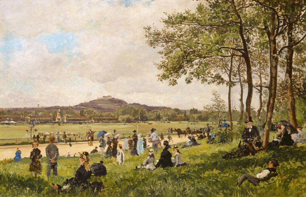 Race Course at Longchamps by French 19th Century, c. 1870