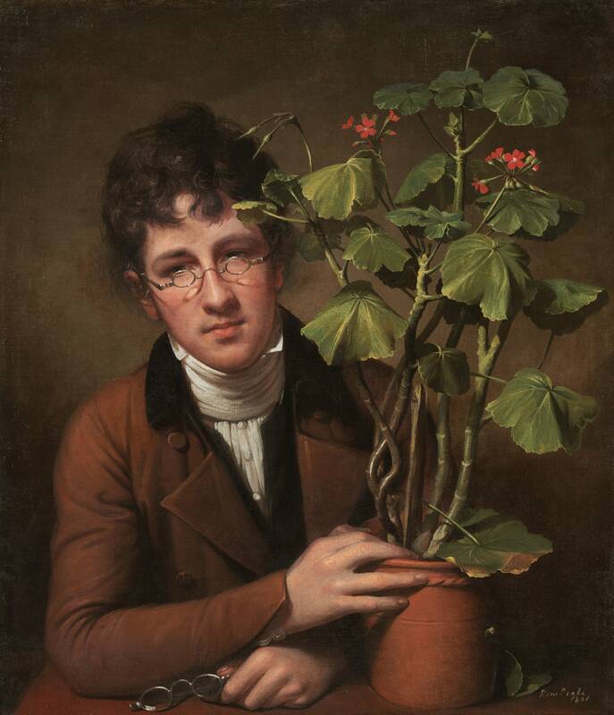Rubens Peale with a Geranium by Rembrandt Peale, 1801