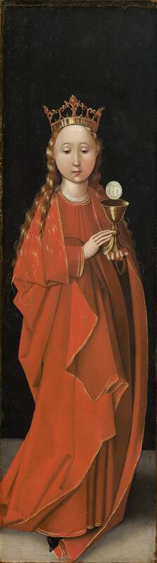 Saint Barbara [left wing exterior] by Master of the Starck Triptych, c. 1480/1490