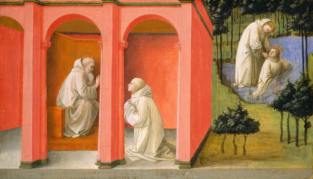 Saint Benedict Orders Saint Maurus to the Rescue of Saint Placidus by Fra Filippo Lippi, c. 1445/1450