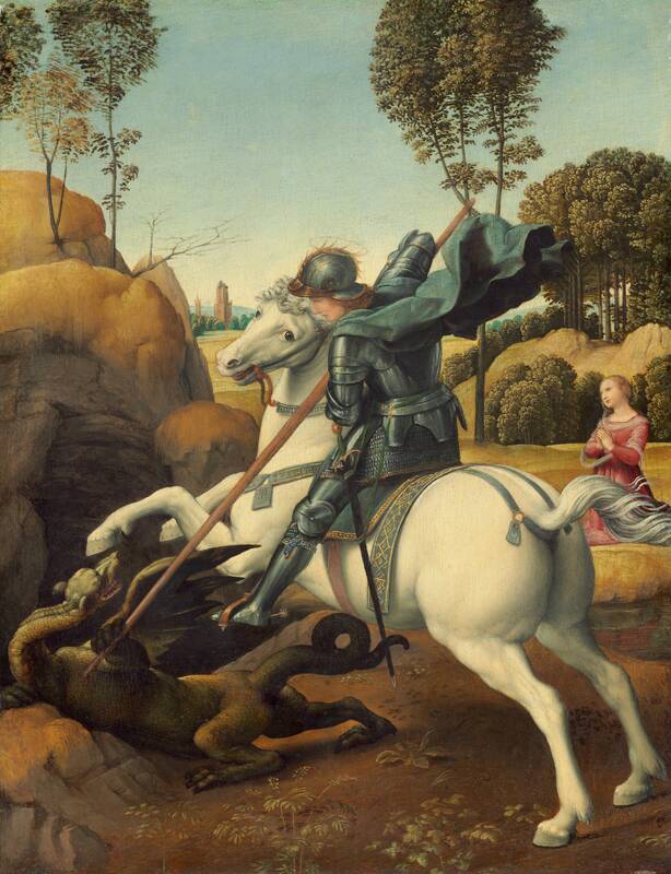 Saint George and the Dragon by Raphael, c. 1506