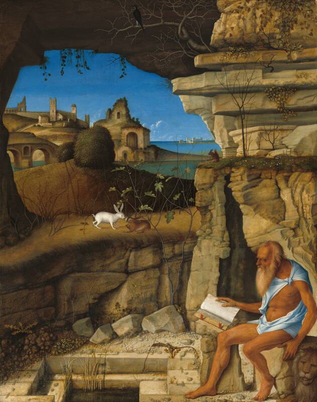 Saint Jerome Reading by Giovanni Bellini, 1505