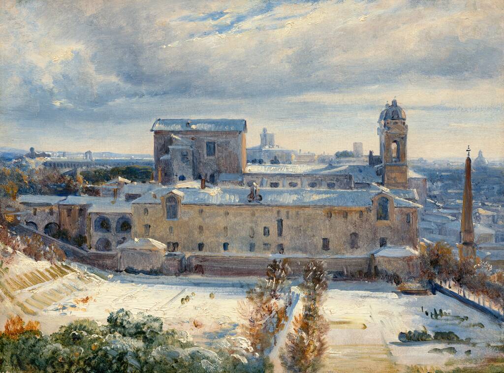 Santa Trinità dei Monti in the Snow by André Giroux, 1825/1830