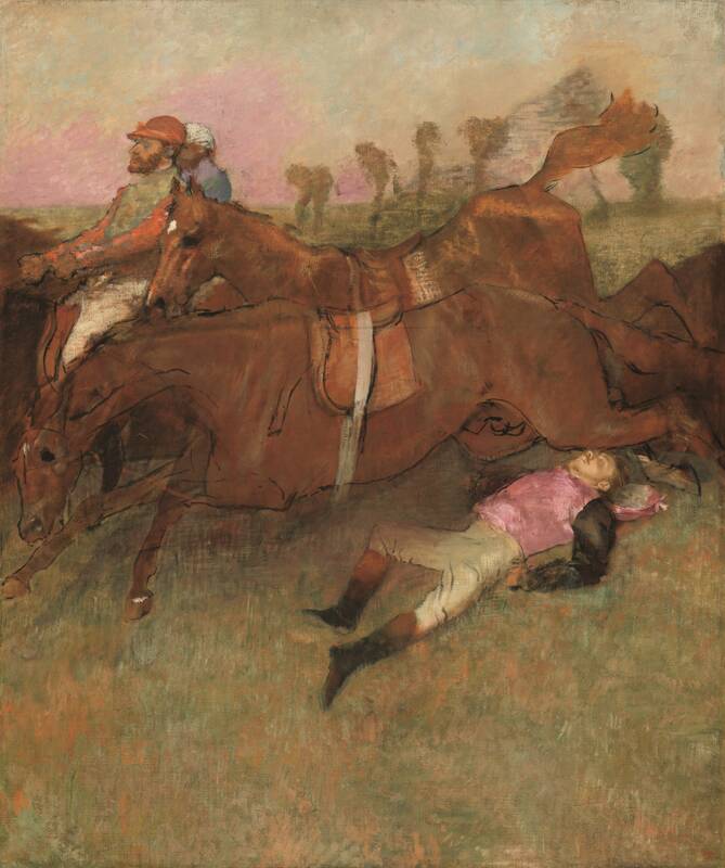 Scene from the Steeplechase: The Fallen Jockey by Edgar Degas, 1866, reworked 1880-1881 and c. 1897