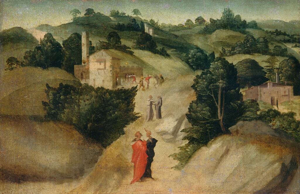 Scenes from a Legend by Giovanni Larciani (Master of the Kress Landscapes), probably c. 1515/1520