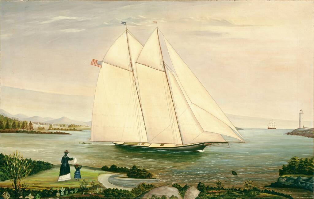 Schooner by American 19th Century, 19th century