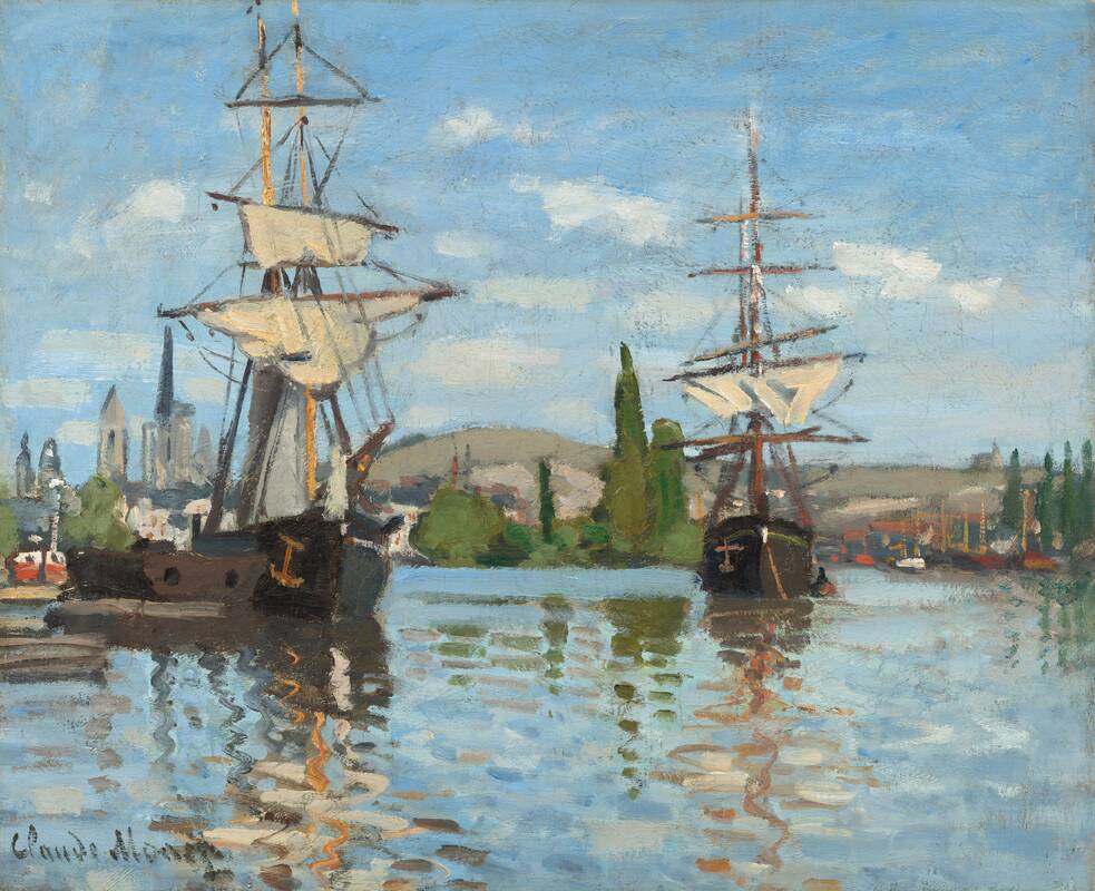 Ships Riding on the Seine at Rouen by Claude Monet, 1872/1873