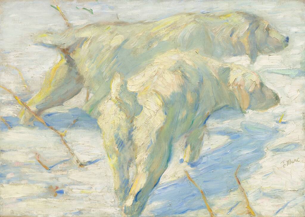 Siberian Dogs in the Snow by Franz Marc, 1909/1910