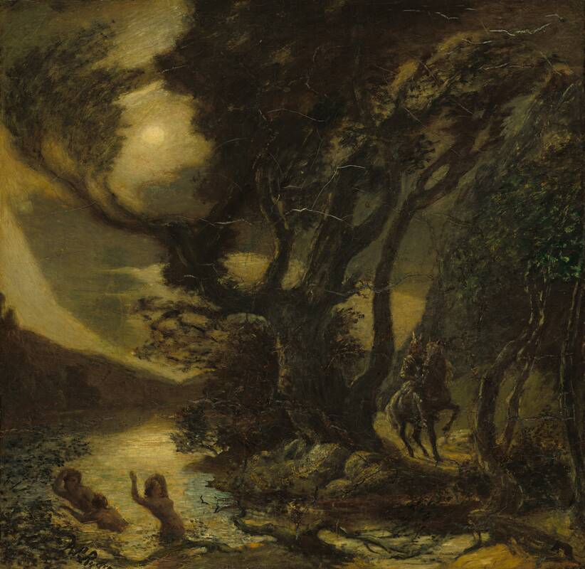 Siegfried and the Rhine Maidens by Albert Pinkham Ryder, 1888/1891