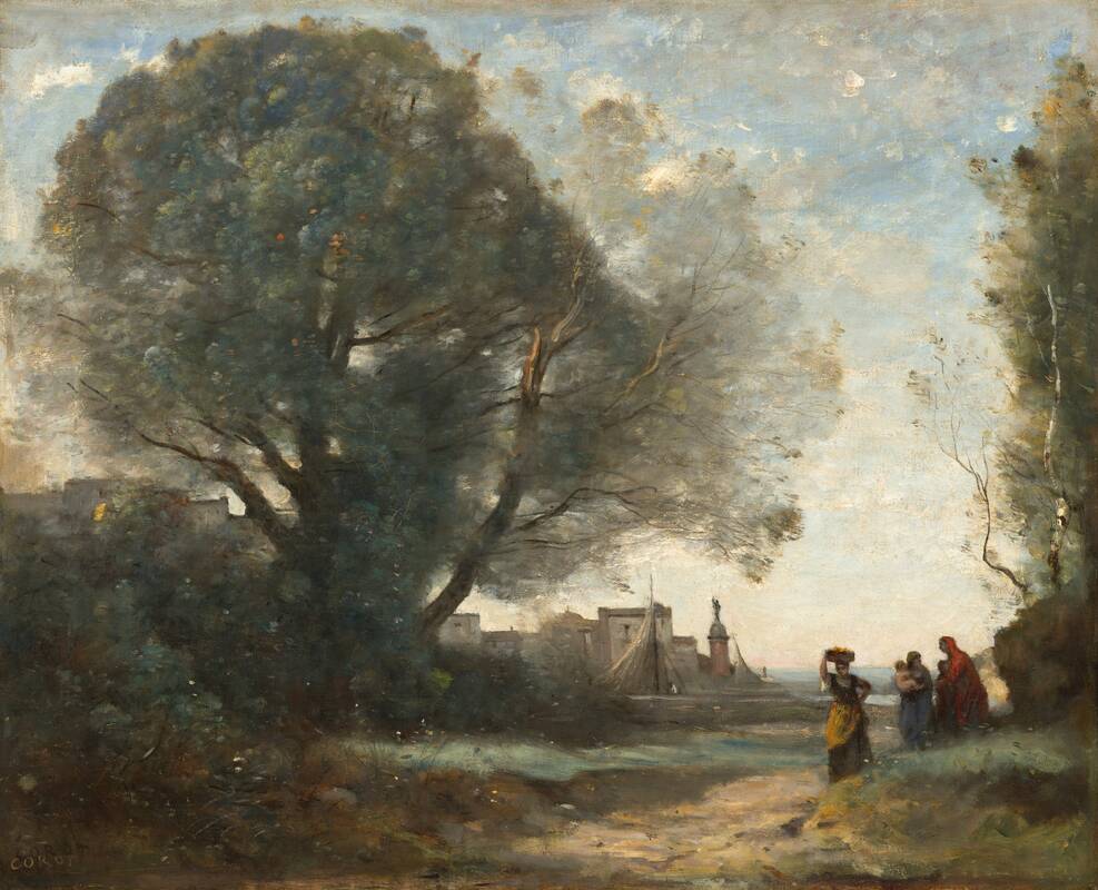 Souvenir of Terracina by Jean-Baptiste-Camille Corot, 1864, reworked slightly later