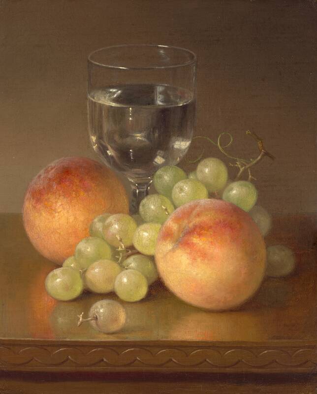 Still Life, Wineglass, Two Peaches by Robert Spear Dunning, n.d.