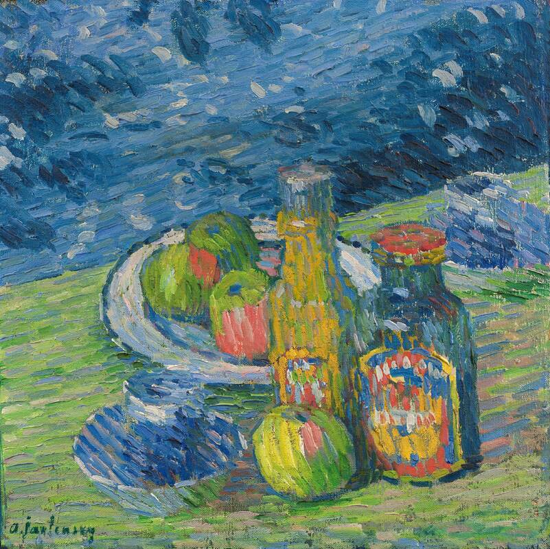 Still Life with Bottles and Fruit by Alexej von Jawlensky, 1900