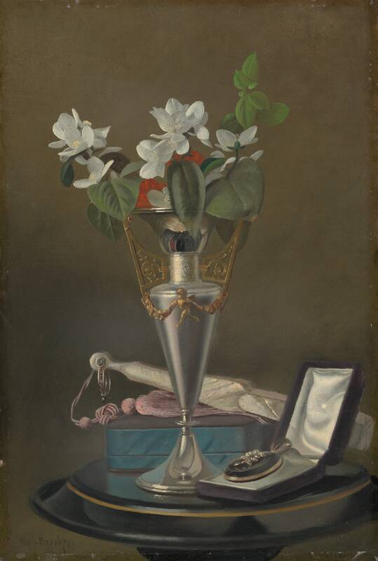 Still Life with Fan and Pendant by Samuel Marsden Brookes, c. 1865/1875