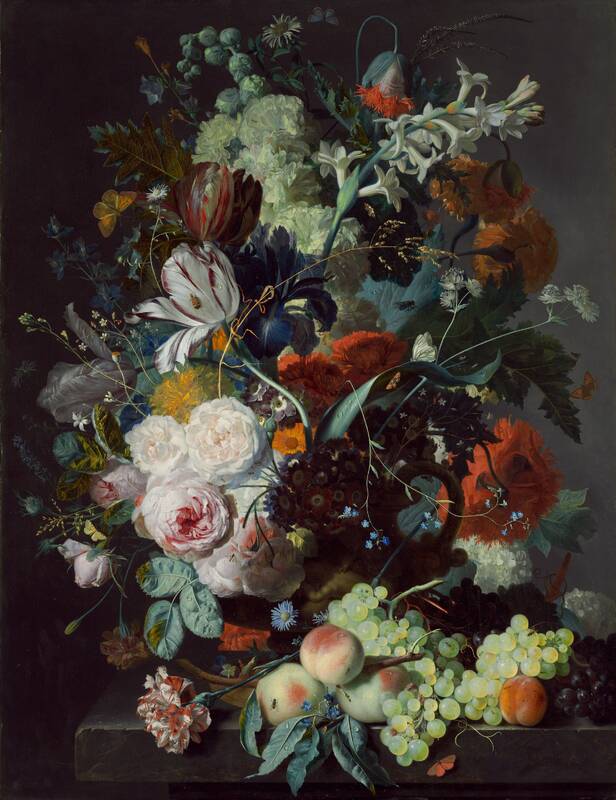Still Life with Flowers and Fruit by Jan van Huysum, c. 1715