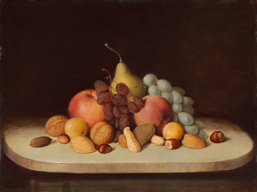 Still Life with Fruit and Nuts by Robert Seldon Duncanson, 1848