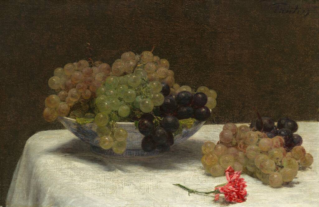 Still Life with Grapes and a Carnation by Henri Fantin-Latour, c. 1880