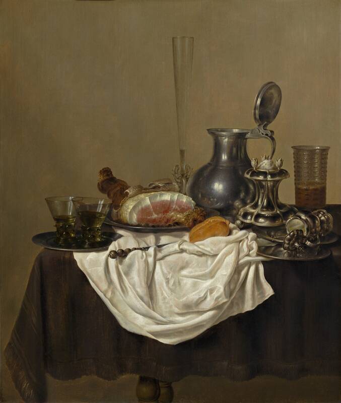 Still Life with Ham by Gerret Willemsz Heda, 1650