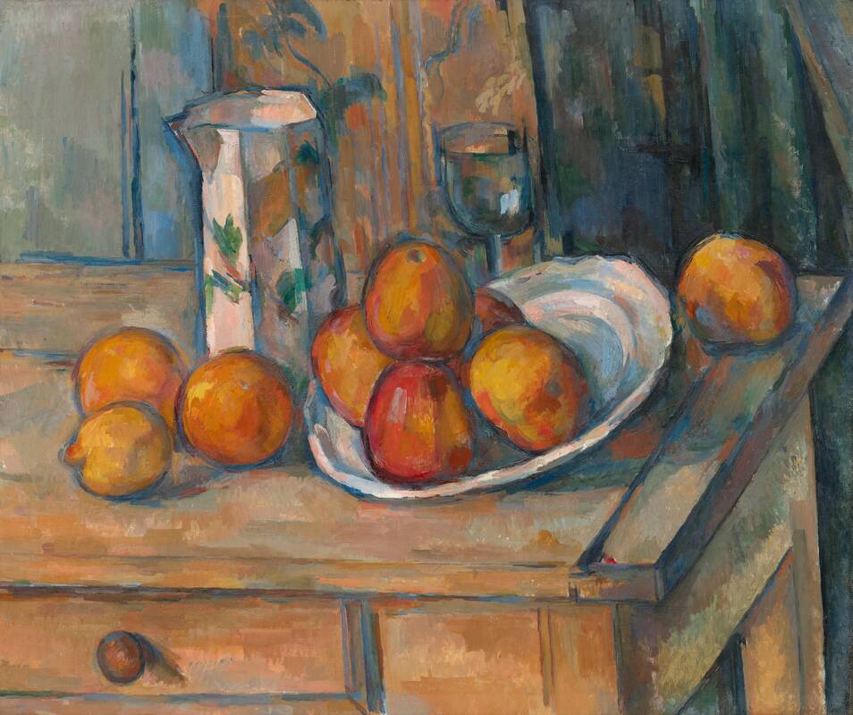 Still Life with Milk Jug and Fruit by Paul Cézanne, c. 1900