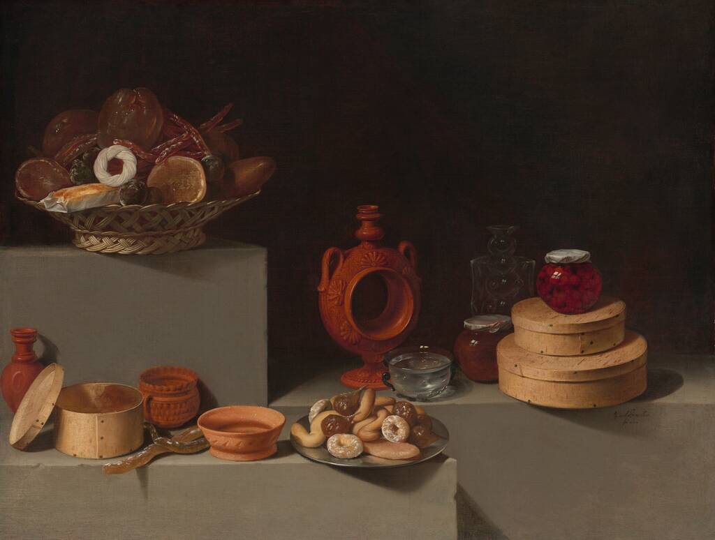 Still Life with Sweets and Pottery by Juan van der Hamen y León, 1627