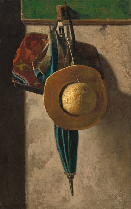 Straw Hat, Bag, and Umbrella by John Frederick Peto, 1890/early 1900s