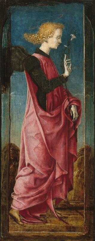 The Archangel Gabriel [middle left panel] by Cosmè Tura, c. 1470/1480
