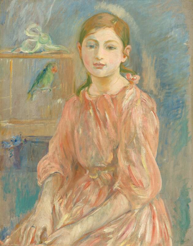 The Artist's Daughter with a Parakeet by Berthe Morisot, 1890