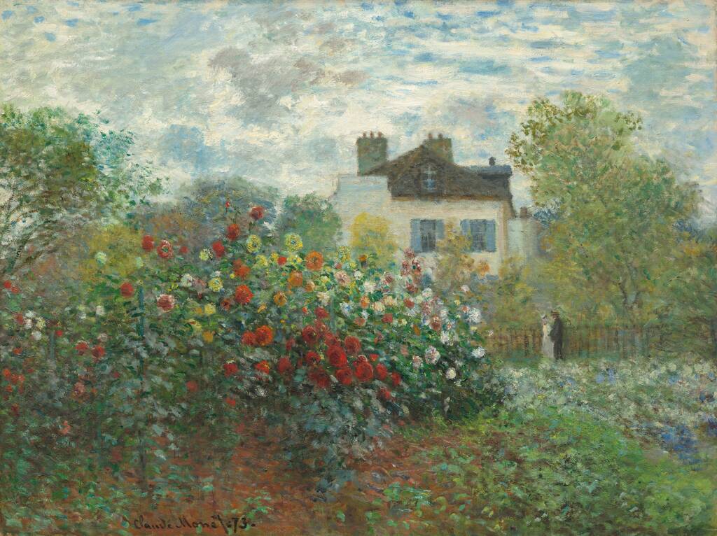 The Artist's Garden in Argenteuil (A Corner of the Garden with Dahlias) by Claude Monet, 1873