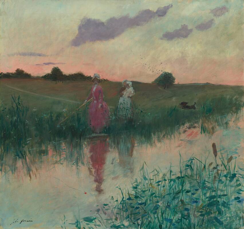 The Artist's Wife Fishing by Jean-Louis Forain, 1896