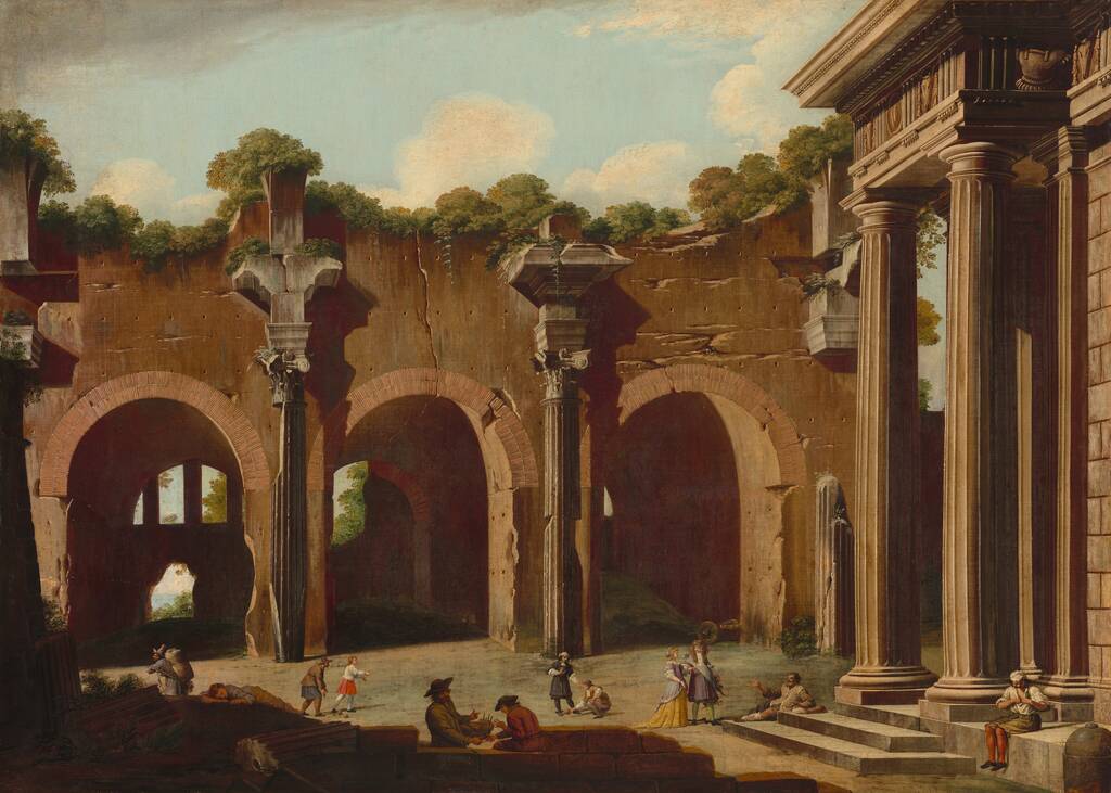 The Basilica of Constantine with a Doric Colonnade by Niccolò Codazzi, 1685/1690