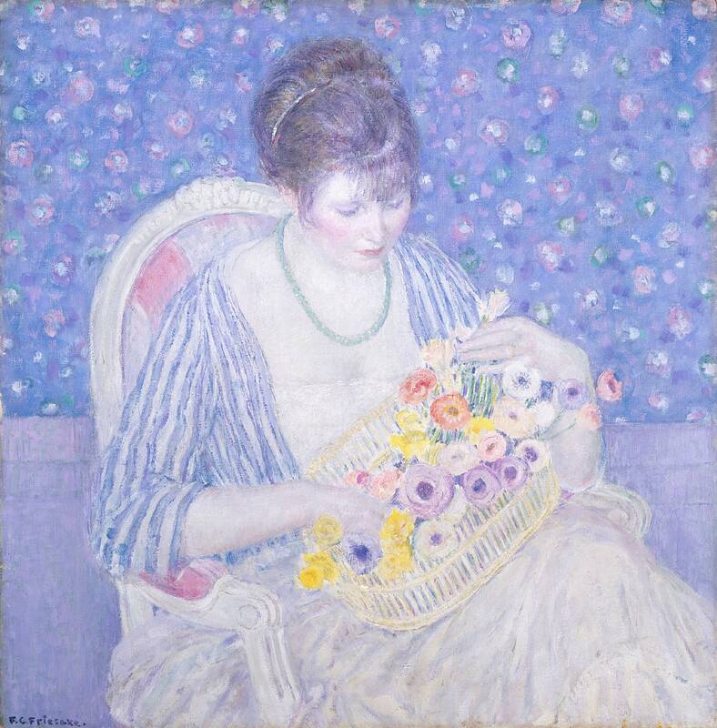 The Basket of Flowers by Frederick Carl Frieseke, c. 1913/1917