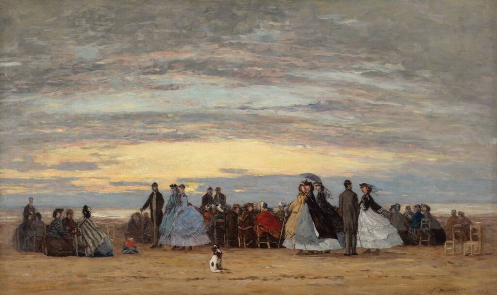 The Beach at Villerville by Eugène Boudin, 1864