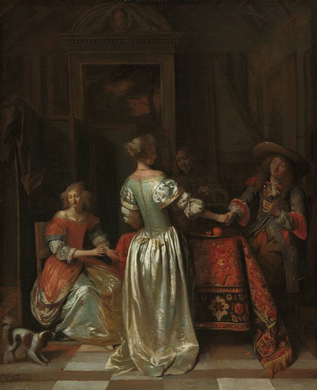 The Greeting by Pieter de Hooch, c. 1675