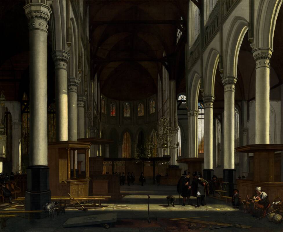 The Interior of the Oude Kerk, Amsterdam by Emanuel de Witte, c. 1660