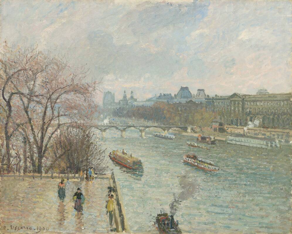 The Louvre, Afternoon, Rainy Weather by Camille Pissarro, 1900