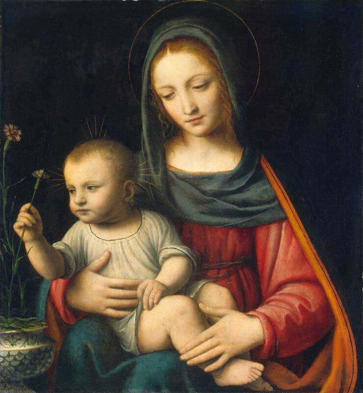 The Madonna of the Carnation by Bernardino Luini, c. 1515